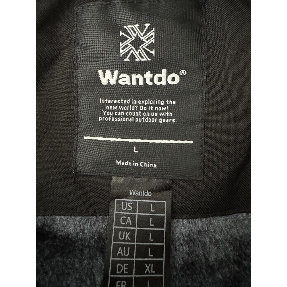 Wantdo Men Ski Coat L Warm Winter Snow Hood Snowboarding Black New No Tags - Picture 7 of 13